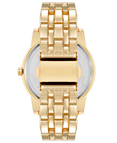 Nine West Women's Quartz Gold-tone Alloy Link Bracelet Watch, 39mm In Gold-tone