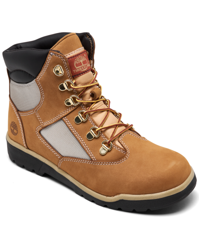 Shop Timberland Big Kids 6" Field Boots From Finish Line In Wheat Nubuck