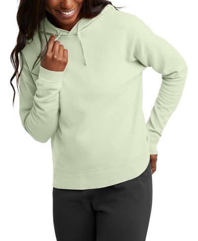 Shop Hanes Hasen Women's Comfortwash Hoodie Sweatshirt In Chic Lime