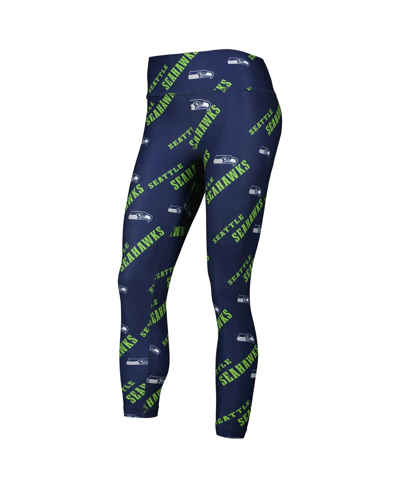 Concepts Sport College Navy Seattle Seahawks Breakthrough Allover Print Leggings In Navy