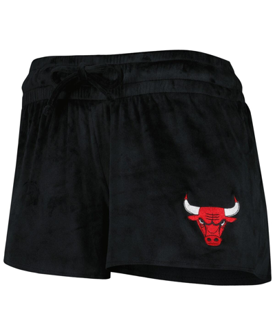 Shop Concepts Sport Women's  Black Chicago Bulls Intermission T-shirt And Shorts Sleep Set