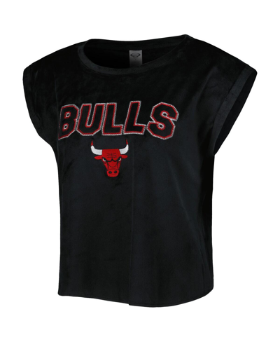 Shop Concepts Sport Women's  Black Chicago Bulls Intermission T-shirt And Shorts Sleep Set