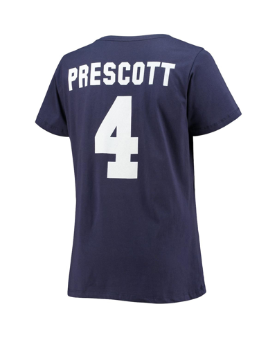 Fanatics Women's  Dak Prescott Navy Dallas Cowboys Player Icon Name And Number V-neck T-shirt In Navy