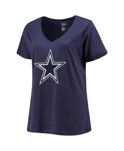 Fanatics Women's  Dak Prescott Navy Dallas Cowboys Player Icon Name And Number V-neck T-shirt In Navy