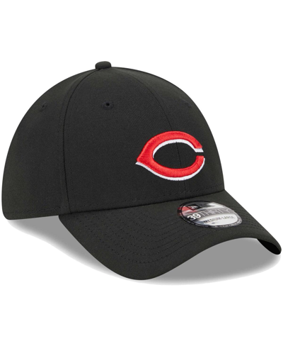 New Era Men's  Black Cincinnati Reds Logo 39thirty Flex Hat In Black