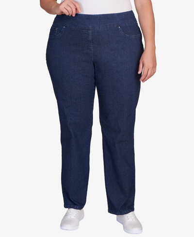 Shop Ruby Rd. Plus Size Pull On Denim Pants In Indigo