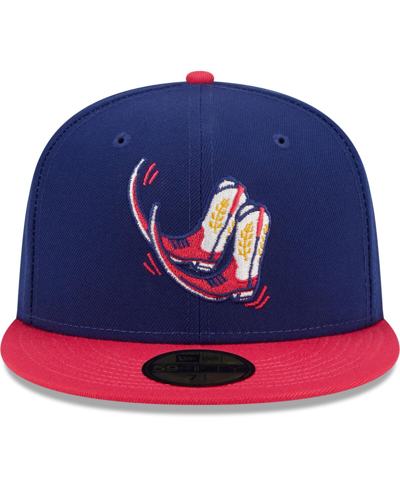New Era Men's  Navy, Coral Pointy Boots De Amarillo Copa De La Diversion 59fifty Fitted Hat In Navy,coral