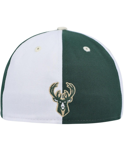 New Era Men's  Hunter Green, White Milwaukee Bucks Griswold 59fifty Fitted Hat In Hunter Green,white