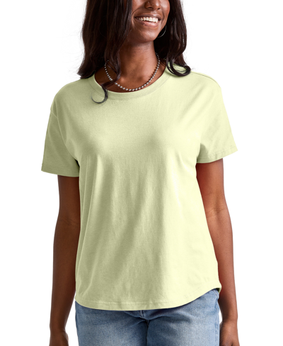 Shop Hanes Women's Originals Cotton Short Sleeve Relaxed T-shirt In Solar Ice