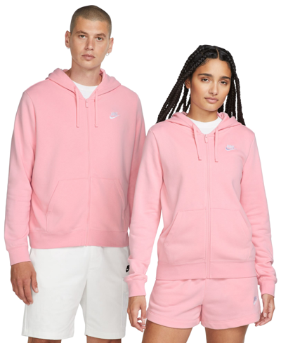 Shop Nike Women's Sportswear Club Fleece Full-zip Hoodie In Medium Soft Pink