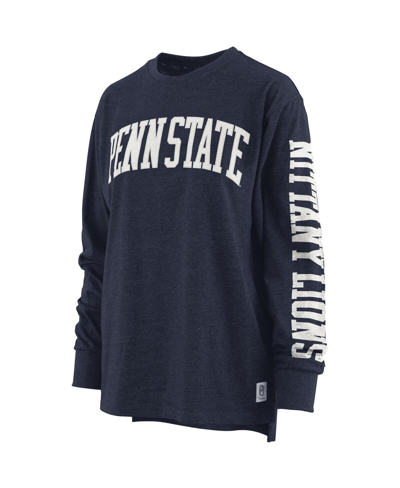 Pressbox Heathered Navy Penn State Nittany Lions Two-hit Canyon Long Sleeve T-shirt In Heathered Navy