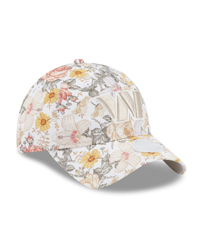 Shop New Era Women's  Cream Washington Commanders Bloom 9twenty Adjustable Hat