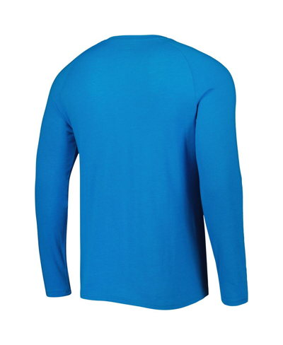 Shop Concepts Sport Men's  Blue Miami Marlins Inertia Raglan Long Sleeve Henley T-shirt