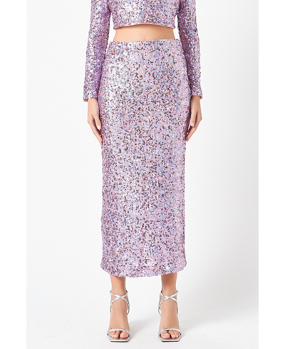 Shop Endless Rose Women's Sequins Maxi Skirt In Amethyst