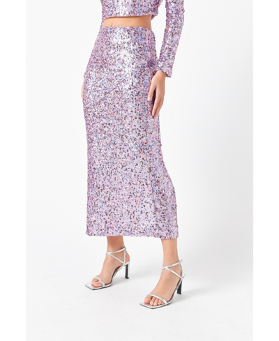 Shop Endless Rose Women's Sequins Maxi Skirt In Amethyst
