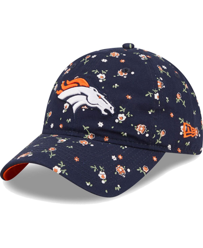 Shop New Era Women's  Navy Denver Broncos Floral 9twenty Adjustable Hat