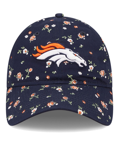 Shop New Era Women's  Navy Denver Broncos Floral 9twenty Adjustable Hat