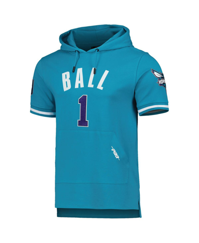 Pro Standard Men's  Lamelo Ball Teal Charlotte Hornets Name And Number Short Sleeve Pullover Hoodie In Teal