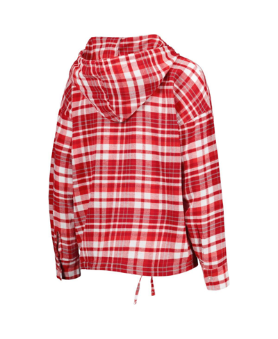 Concepts Sport Crimson Oklahoma Sooners Mainstay Plaid Pullover Hoodie In Crimson
