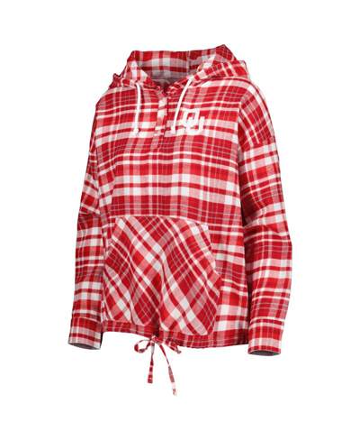 Concepts Sport Crimson Oklahoma Sooners Mainstay Plaid Pullover Hoodie In Crimson