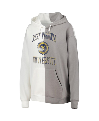 Shop Gameday Couture Women's  Gray, White West Virginia Mountaineers Split Pullover Hoodie In Gray,white