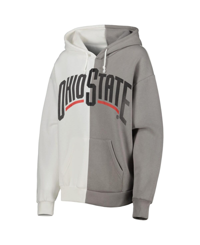 Shop Gameday Couture Women's  Gray, White Ohio State Buckeyes Split Pullover Hoodie In Gray,white