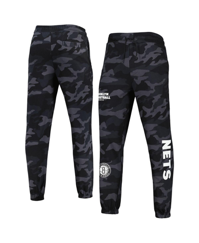NEW ERA MEN'S NEW ERA BLACK, CAMO BROOKLYN NETS TONAL JOGGERS 