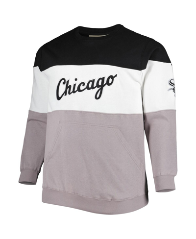 Shop Profile Men's Black, Gray Chicago White Sox Big And Tall Pullover Sweatshirt In Black,gray