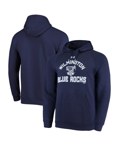 Under Armour Men's  Navy Wilmington Blue Rocks All Day Raglan Fleece Pullover Hoodie In Navy