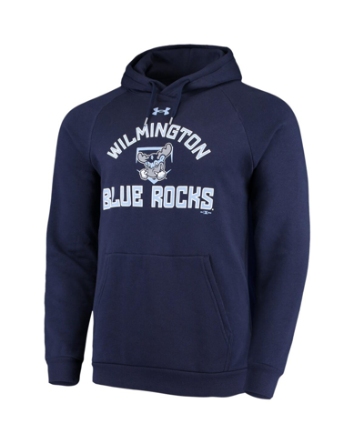Shop Under Armour Men's  Navy Wilmington Blue Rocks All Day Raglan Fleece Pullover Hoodie