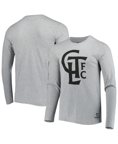 Mitchell & Ness Men's  Heathered Gray Charlotte Fc Logo Long Sleeve T-shirt In Heathered Gray