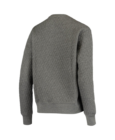 Pressbox Heathered Gray Oregon Ducks Moose Applique Quilted Pullover Sweatshirt In Heather Charcoal