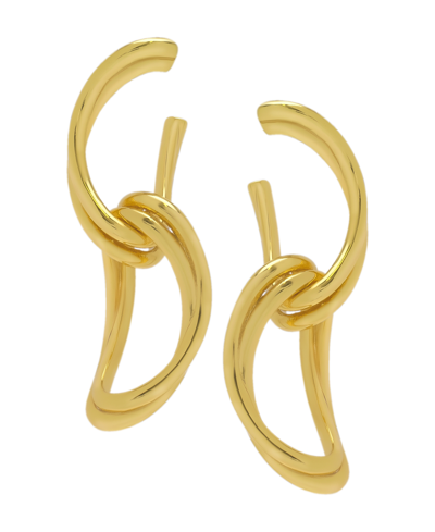 Shop Macy's 14k Gold Plated Dangle Swirl Earring