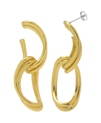 Shop Macy's 14k Gold Plated Dangle Swirl Earring