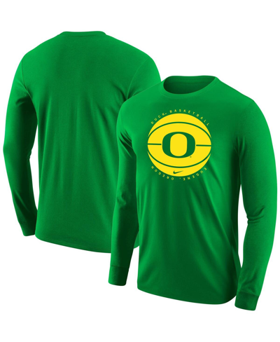 Shop Nike Men's  Green Oregon Ducks Basketball Long Sleeve T-shirt