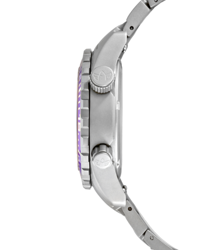 Shop Abingdon Co. Women's Marina Diver's Multifunctional Titanium Bracelet & White Silicone Strap Watch 40mm In Pacific Purple