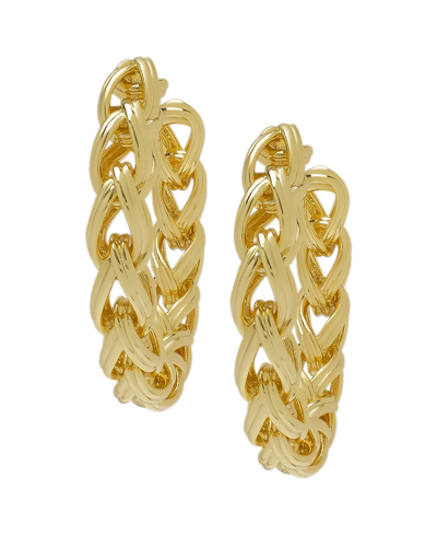 Shop Macy's 14k Gold Plated Braided "c" Hoop Earring
