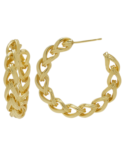 Shop Macy's 14k Gold Plated Braided "c" Hoop Earring