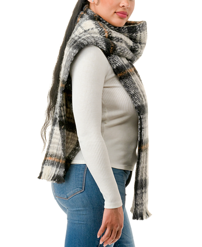 Marcus Adler Plaid Scarf In Black