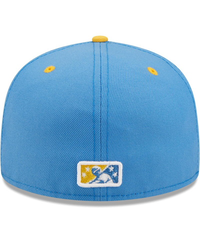 NEW ERA MEN'S NEW ERA ROYAL MYRTLE BEACH PELICANS AUTHENTIC COLLECTION TEAM HOME 59FIFTY FITTED HAT 
