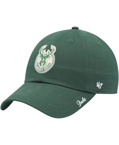 47 Brand Women's ' Hunter Green Milwaukee Bucks Miata Clean Up Logo Adjustable Hat In Hunter Green