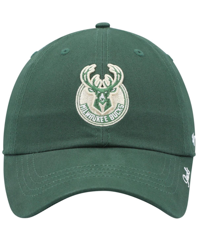 Shop 47 Brand Women's ' Hunter Green Milwaukee Bucks Miata Clean Up Logo Adjustable Hat