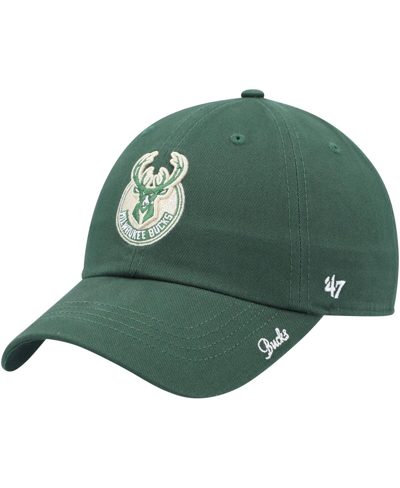 Shop 47 Brand Women's ' Hunter Green Milwaukee Bucks Miata Clean Up Logo Adjustable Hat