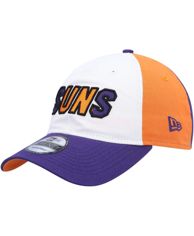 New Era Men's  White, Purple Phoenix Suns Back Half 9twenty Adjustable Hat In White,purple