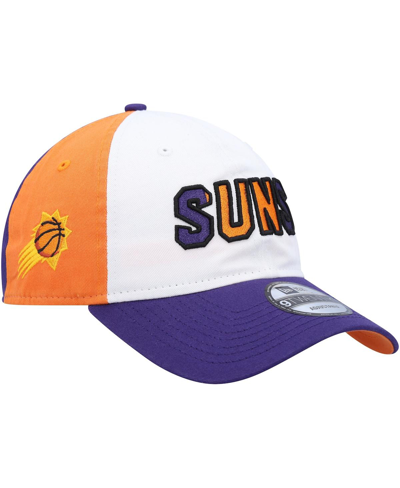 New Era Men's  White, Purple Phoenix Suns Back Half 9twenty Adjustable Hat In White,purple
