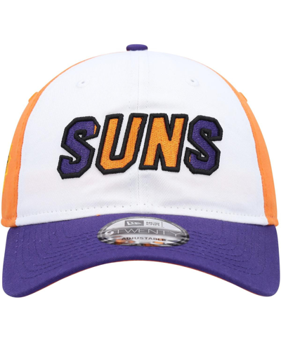 New Era Men's  White, Purple Phoenix Suns Back Half 9twenty Adjustable Hat In White,purple