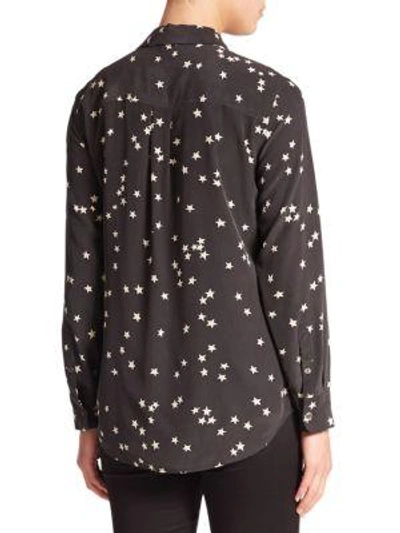 Shop Equipment Starry Night Slim Signature Silk Shirt In Black