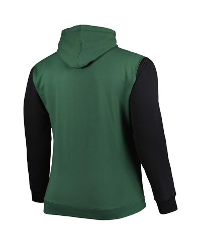 Fanatics Men's  Hunter Green, Black Milwaukee Bucks Big And Tall Bold Attack Pullover Hoodie In Hunter Green,black