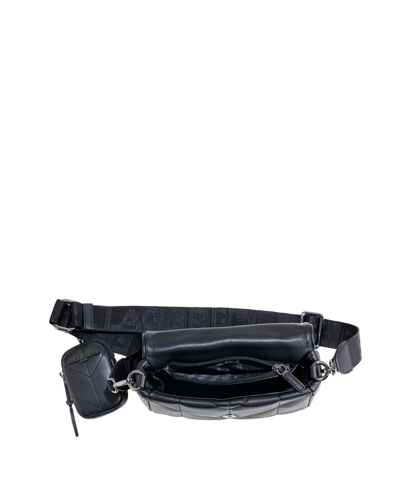 Karl Lagerfeld Voyage Nylon Messenger In Black,gunmetal