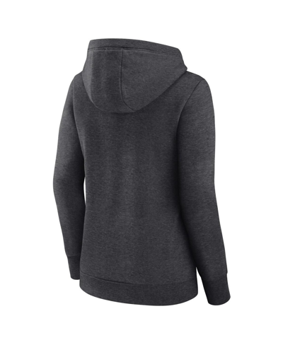 Fanatics Branded Heather Charcoal Chicago Cubs Simplicity Crossover V-neck Pullover Hoodie In Heather Charcoal
